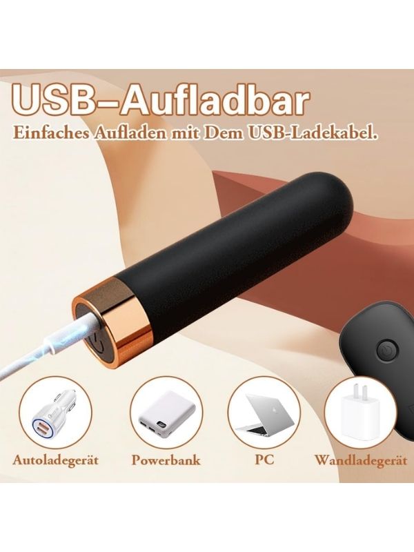Kumandalı USB Şarjlı 10 Modlu %100 Su Geçirmez Vibratör Siyah - Görsel 3
